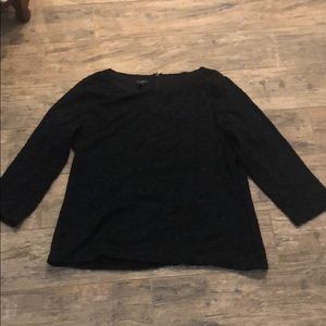 VGUC black lace Talbots top size L.